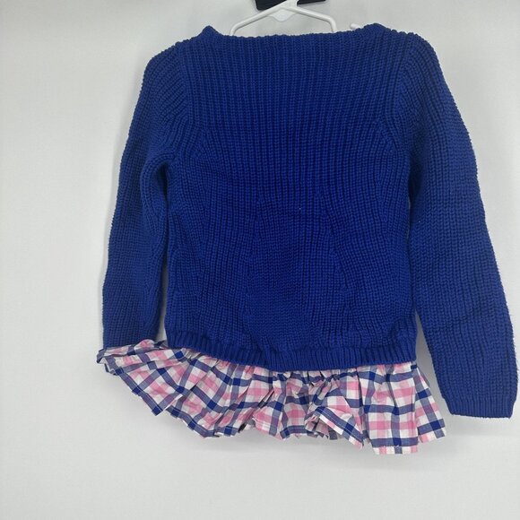 Crew‎ Cuts Girls Sweater Size 4/5 Purple and Plaid - Picture 3 of 3